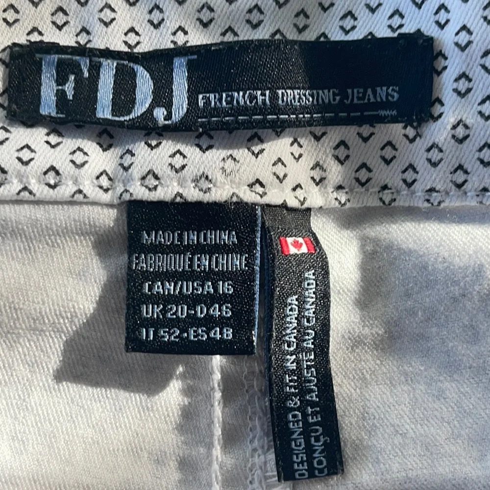 FDJ FRENCH DESIGN JEANS WHITE & BLACK 16 - Picture 8 of 10